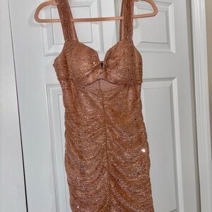 Dusty Rose Sequin Homecoming Dress